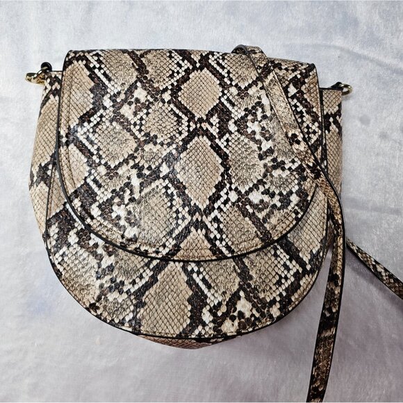 JustFab Snakeskin Point Toe Stilettos and Purse-Brown-SZ10 - Picture 8 of 11